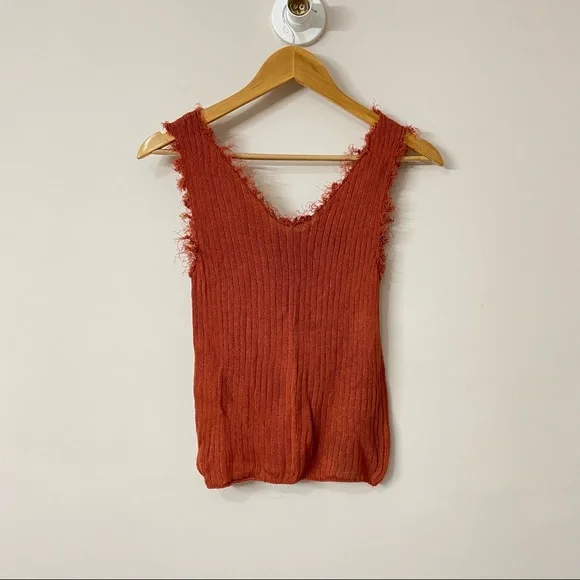 Solid Fringe Trim Tank Top - Picture 2 of 5